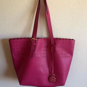 Pink leather purse